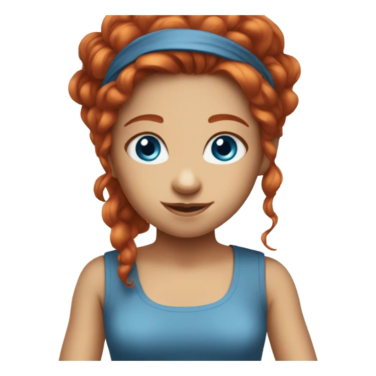 Red haired girl blue eyes sticker