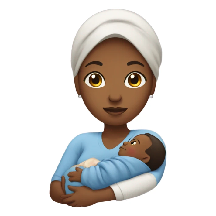 Black mom holding newborn son  sticker