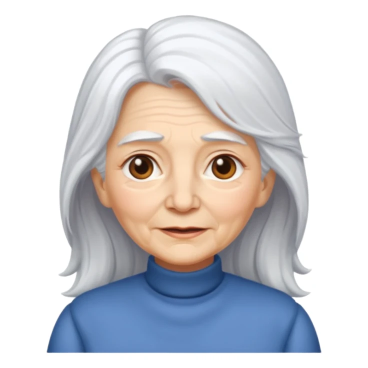 long hair grandma sticker
