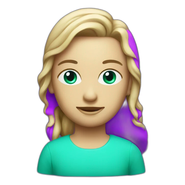 Un ordinateur en néon vert turquoise et violet sticker