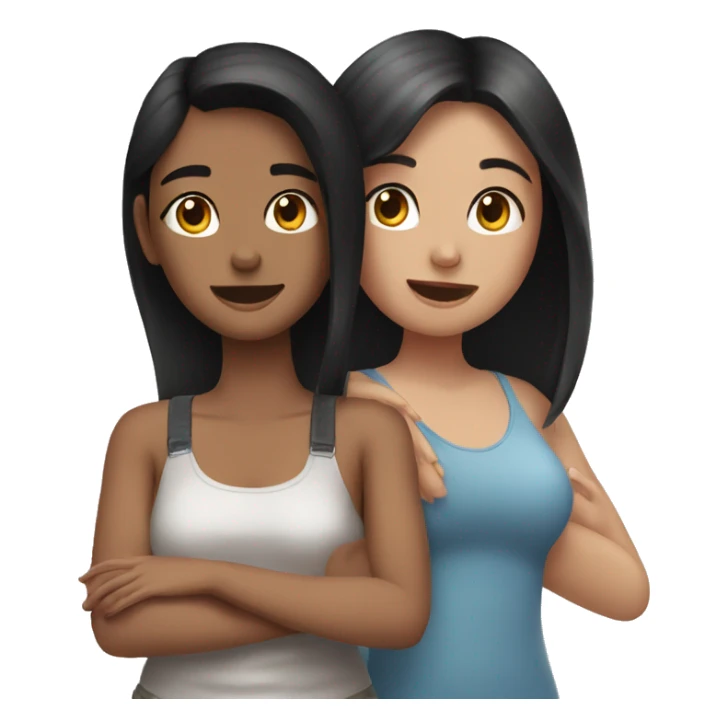 A girl with dark hair massages another girl sticker