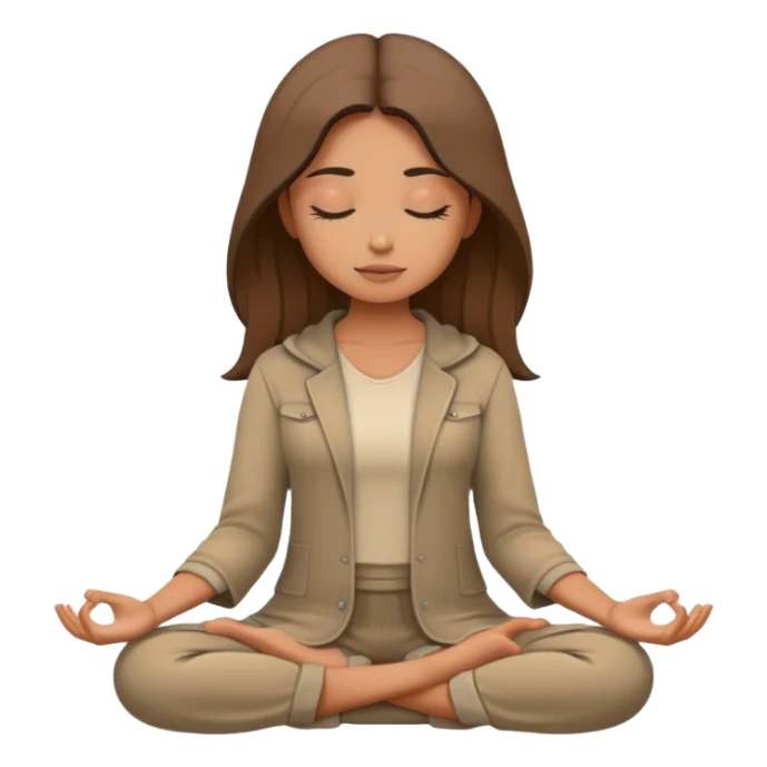 Beautiful girl meditating, in earthy tone clothes sticker