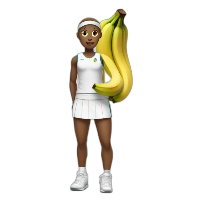 Humanlike Banana in a tennis uniform sticker