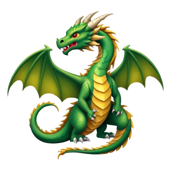 A fierce mythical dragon with scales and wings sticker