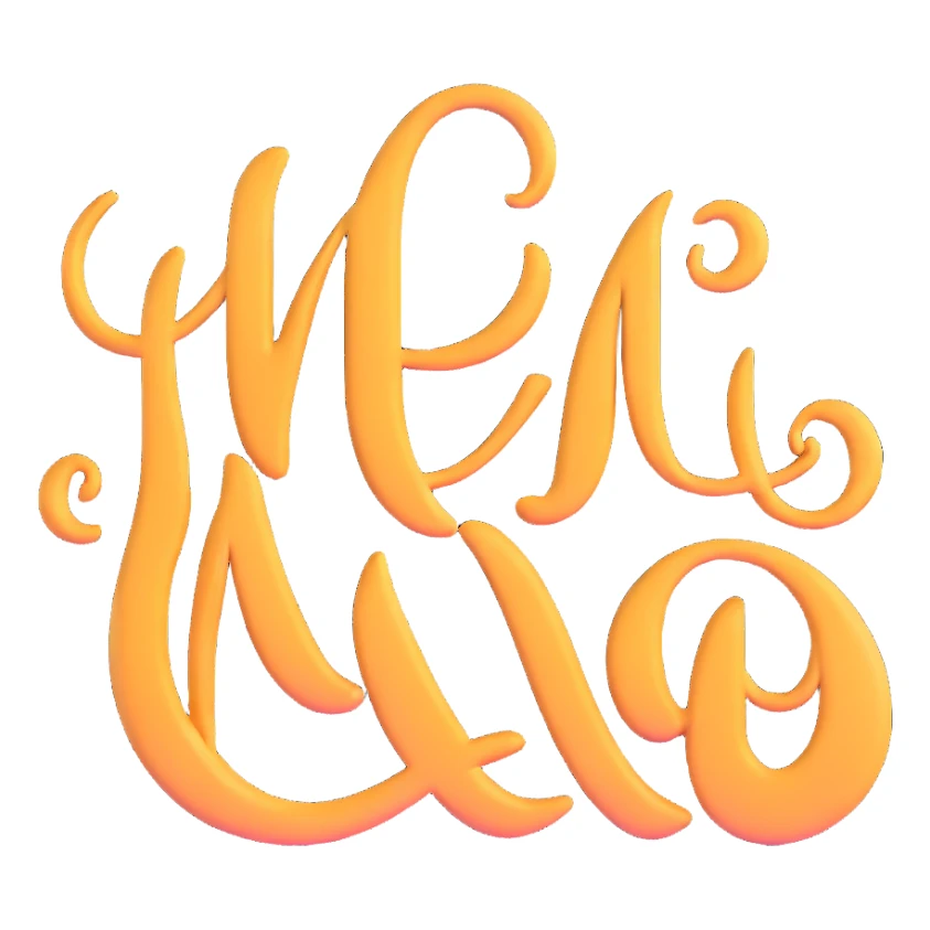3D Hindi/Urdu calligraphy of the word Meri with decorative elements sticker