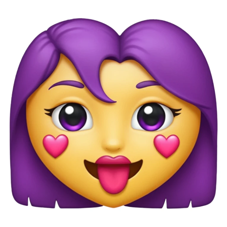 emoji de beijo na cor roxa sticker