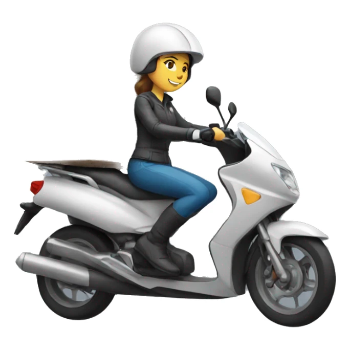 delivery moto woman driving sticker