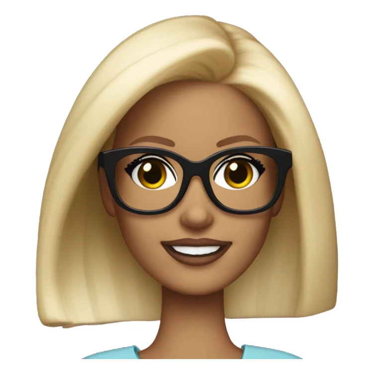 Blonde Barbie wearing sa black glasses  sticker