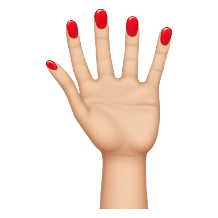 woman hand pointing index finger, red nail varnish. from the top. sticker