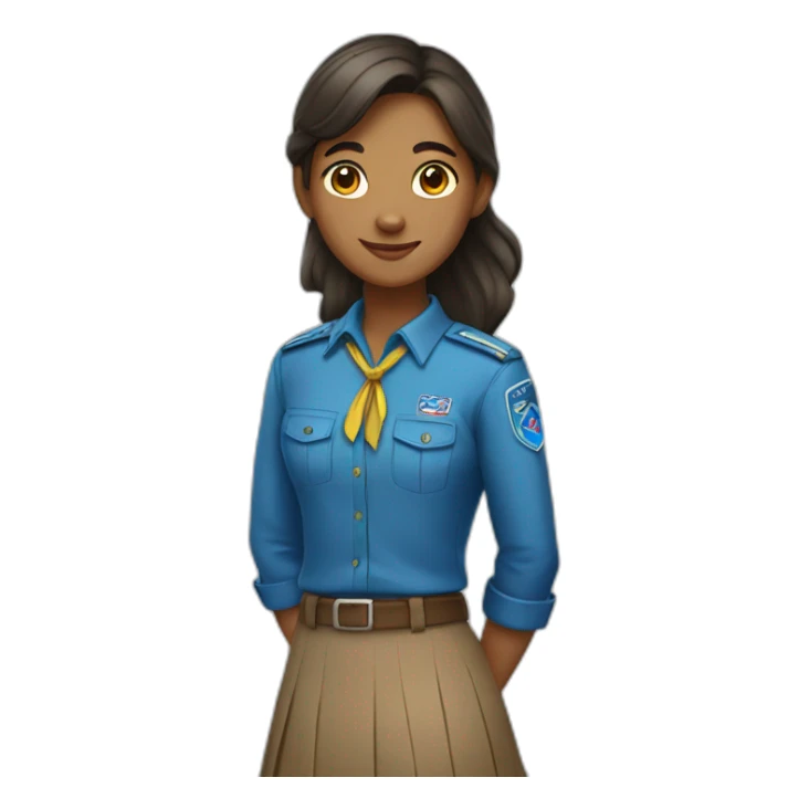 Scout girl with blue shirt with skirt  sticker