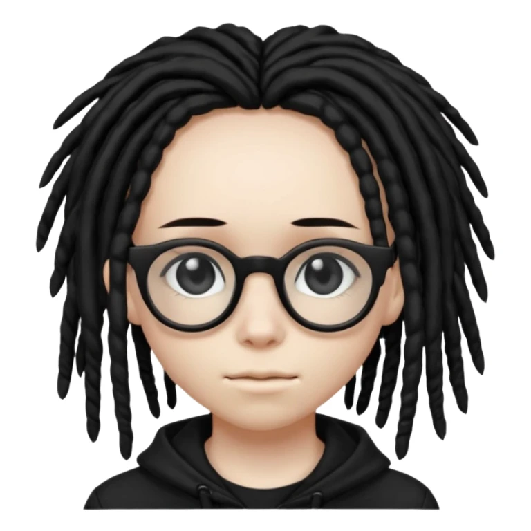 Black Emo teen with dreads and glasses sticker