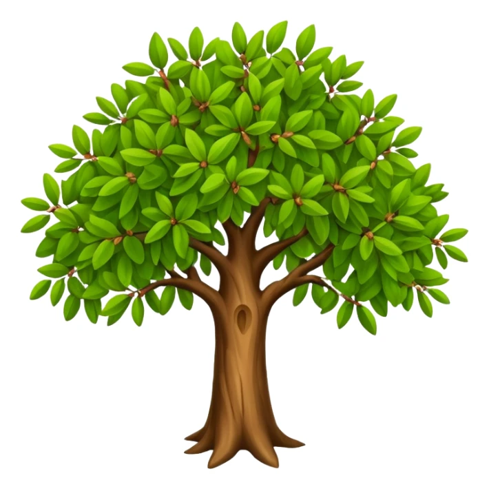 big almond tree with almost green leaves sticker