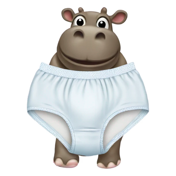 underwear on a hippopotamus  sticker