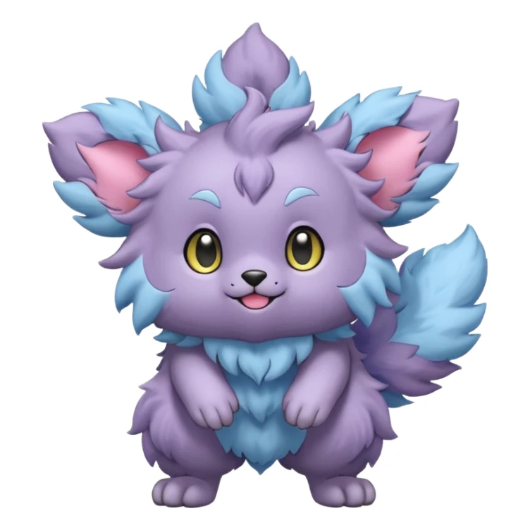 Purloin-Espurr-Rocruff-Fakémon-hybrid-creature (full body)  sticker
