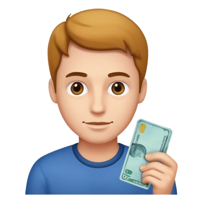 un homme avec une bil sticker