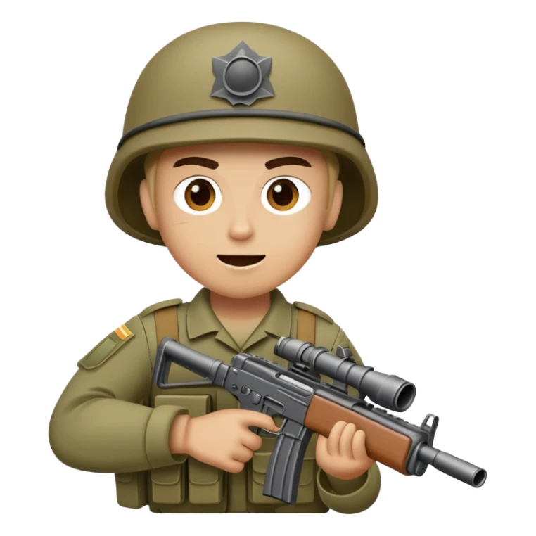 War zone soldier shoting Maschine gun funny sticker