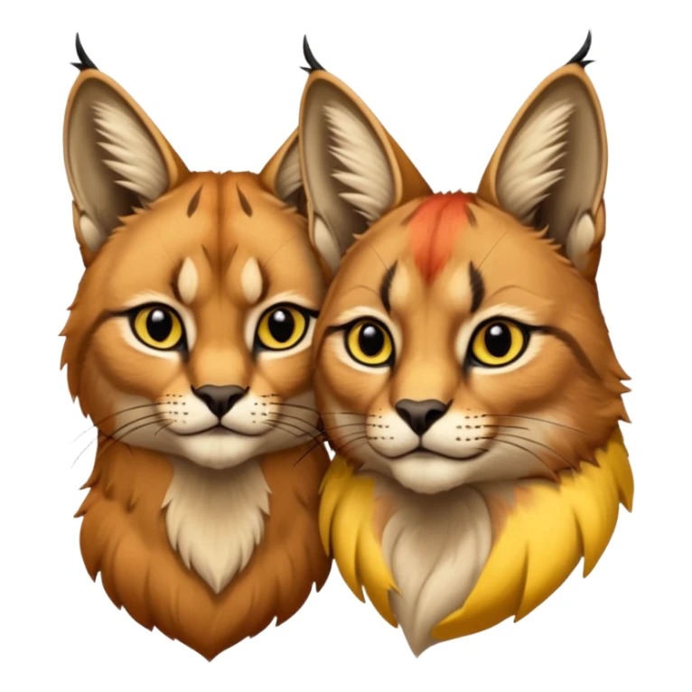 un Lynx Caracal Réaliste avec un Chardonnet (Oiseau) sur l'épaule sticker