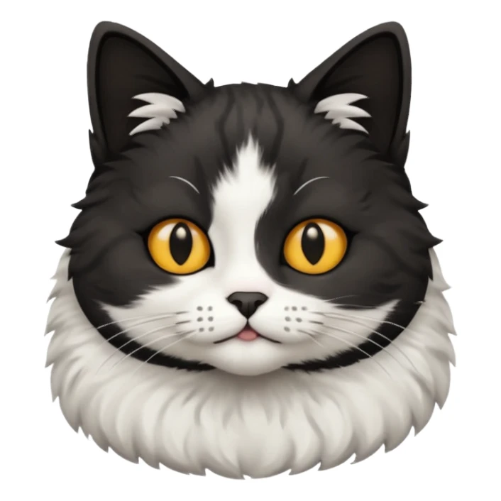 cat black and white short hair sticker
