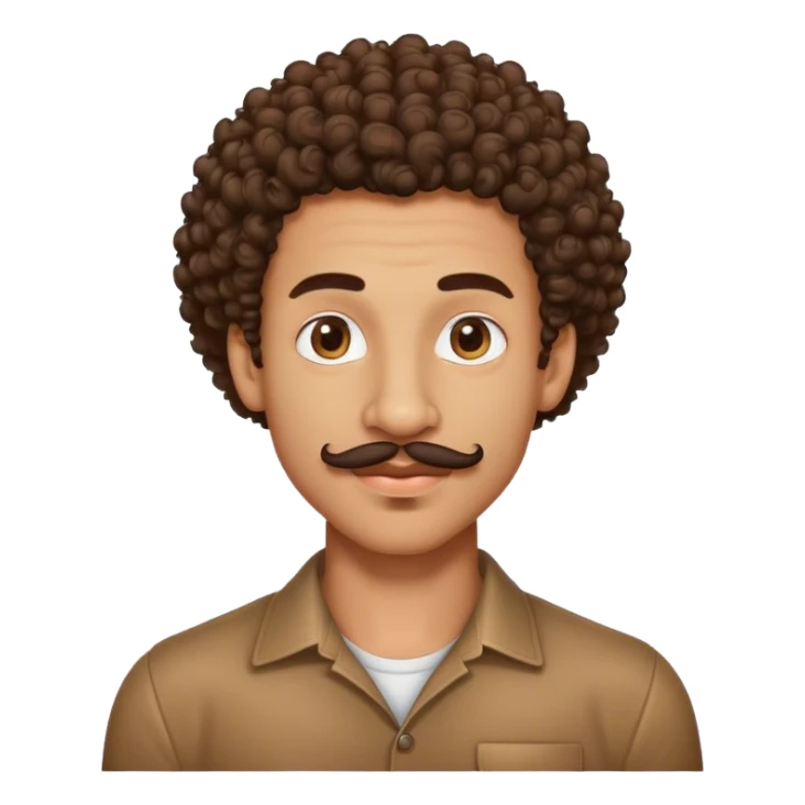 Lightskin guy with curly hair and a big nose and a moustache  sticker