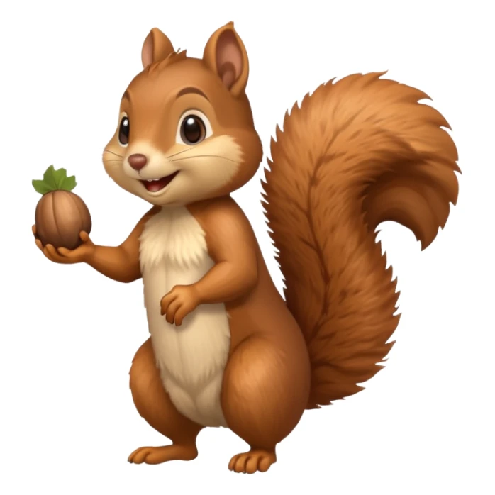 smile Squirrel with acorn, full body sticker