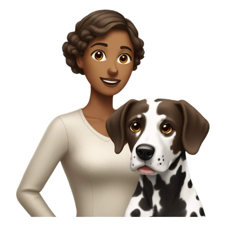brown-skinned woman and a Dalmatian dog beside them. sticker