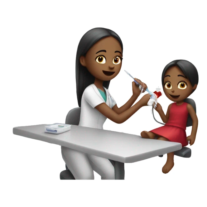 Girl is having a blood test  sticker