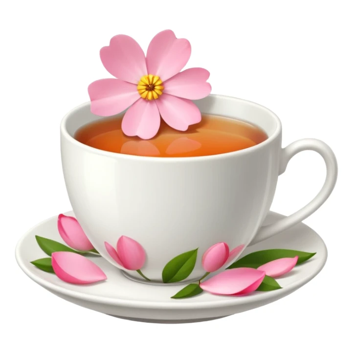 Flower in a cup of tea sticker