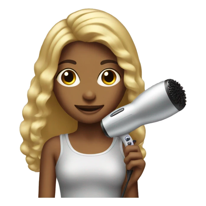 girl with hair dryer sticker
