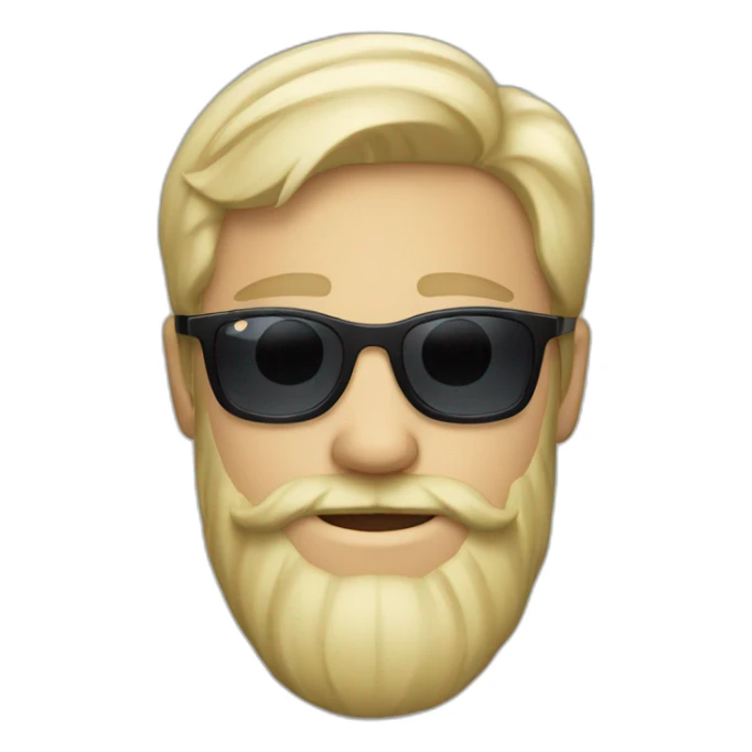 Blonde scandinavian man with beard wearing sunglasses sticker