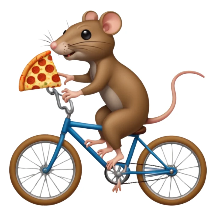 rat stealing pizza on a bike sticker