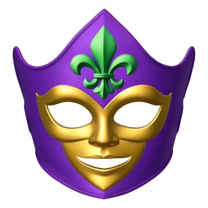 Louisiana themed ski mask with fleur-de-lis and Mardi Gras colors sticker