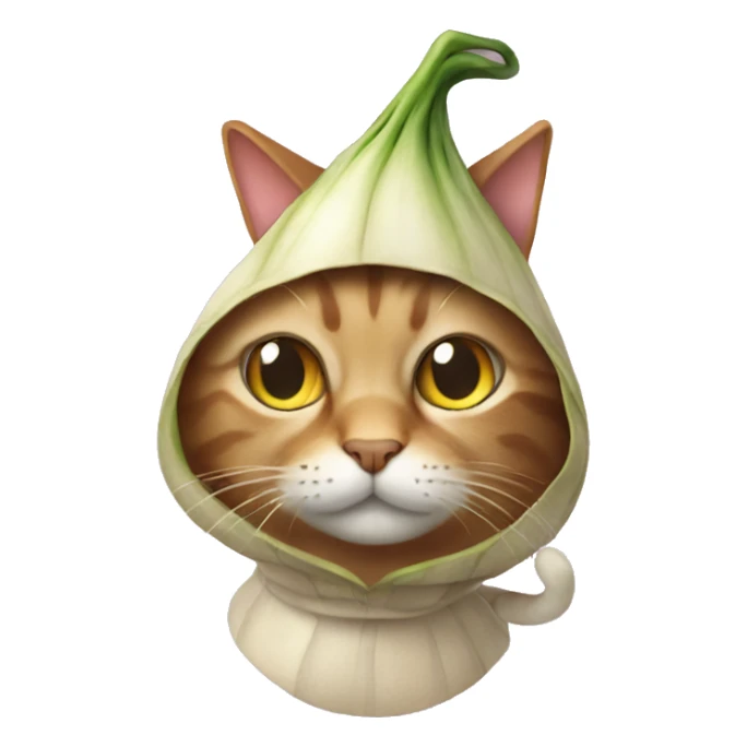 Cat wearing onion costume  sticker