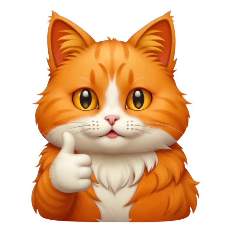 cat with teary eyes and a thumbs up sticker