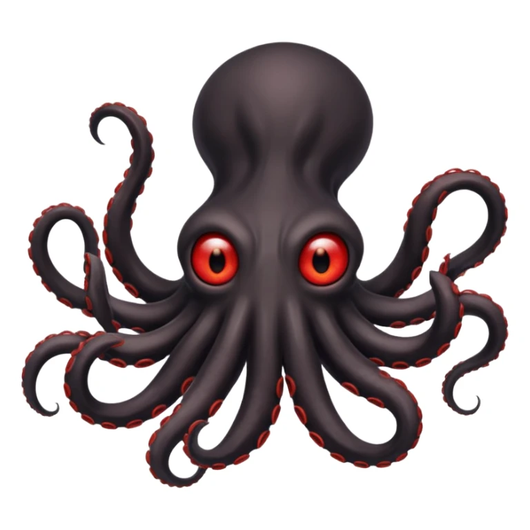 black tentacled creature with a large red eye and clawed tips, not an octopus, dynamic pose sticker