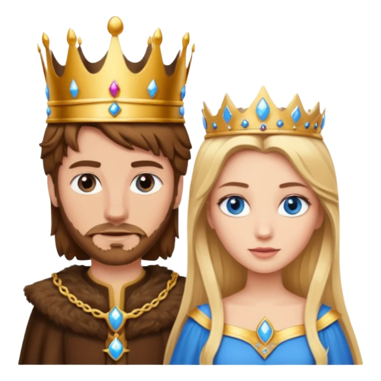 Brown hair king, blonde queen, blue eyes sticker