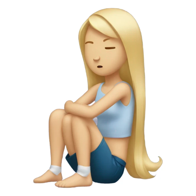 blonde girl with injured tailbone  sticker
