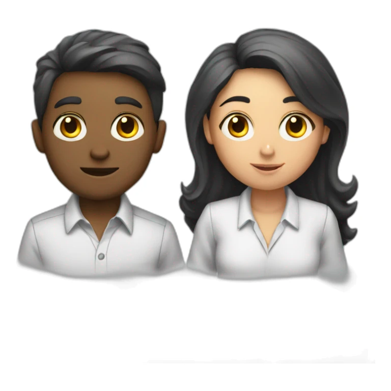 a boy and a girl with a large printer full of copies, both are exhausted sticker