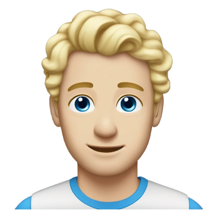 3/4 profile light curl blonde 30yo man blue eyed pale skin sticker
