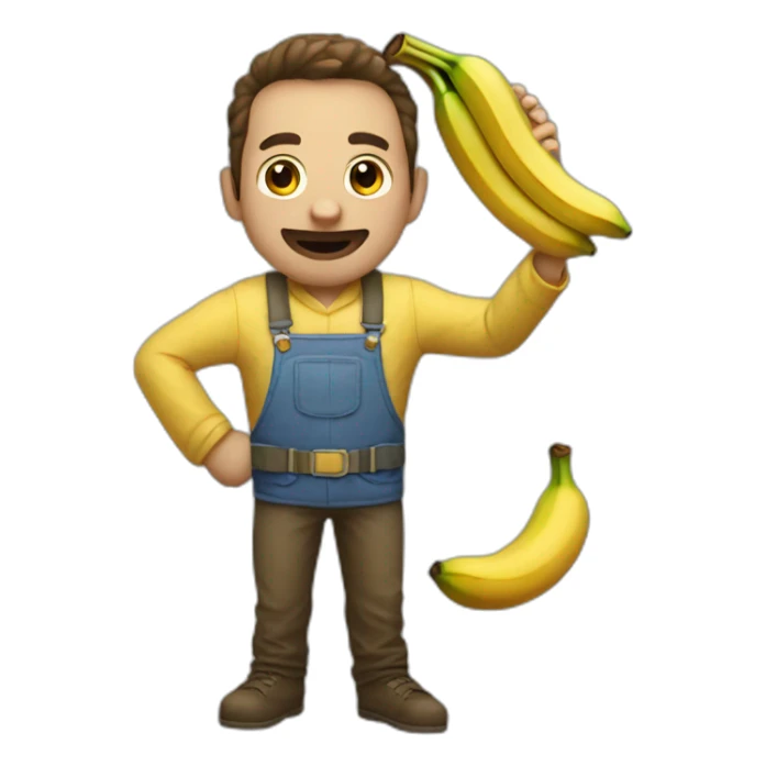 super weird person holding banan sticker