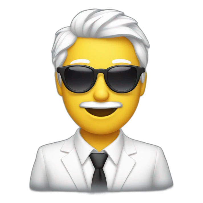 Chat blanc avec des lunettes de soleil  sticker