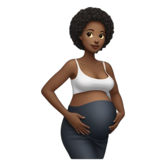 Beautiful Black women pregnant sticker