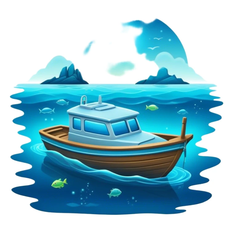 bioluminescence in ocean and boat sticker