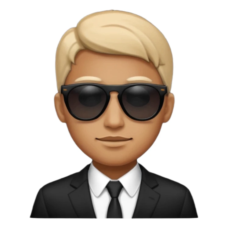 black-suited special agent wearing black sunglasses sticker