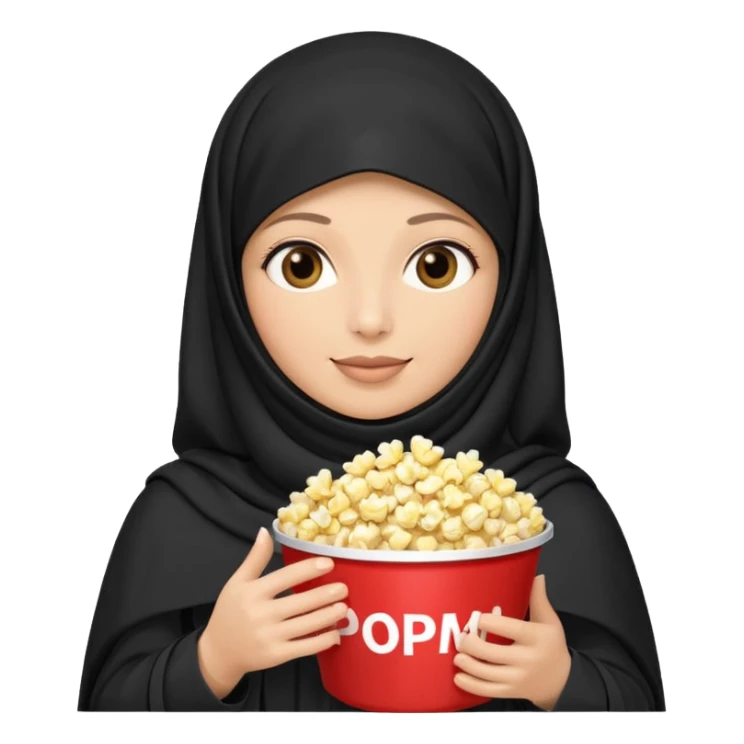 a burka holding a bucket of popcorn sticker