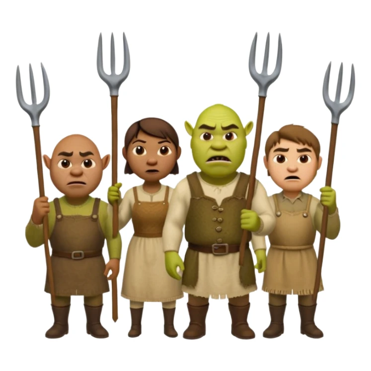 les villagois dans shrek avec des fourches sticker