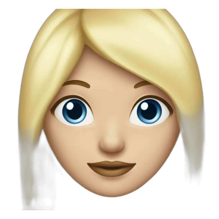 blond woman with curtain fringe and blue eyes sticker