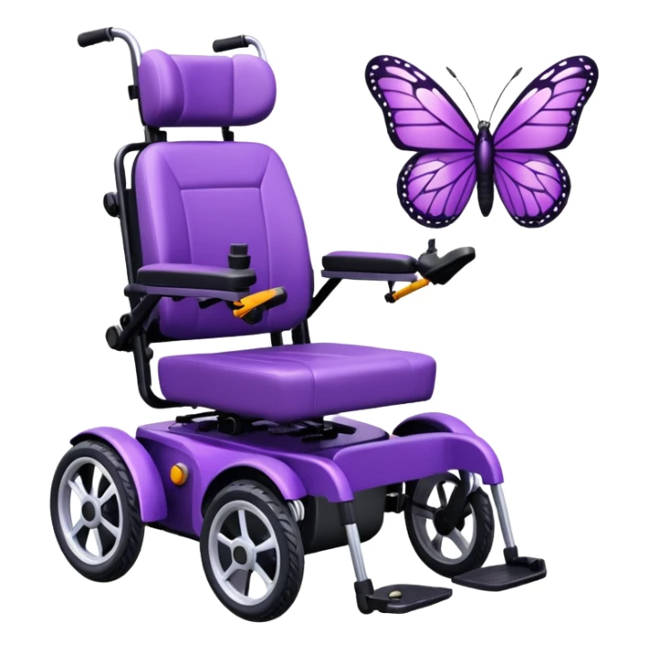 electric wheelchair purple butterfly design sticker