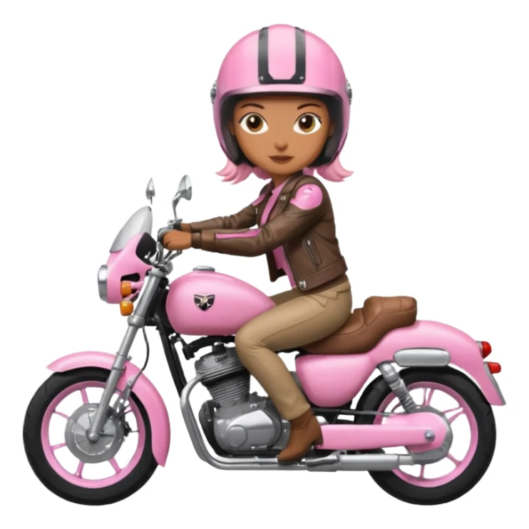 woman rider riding pink motorbike sticker
