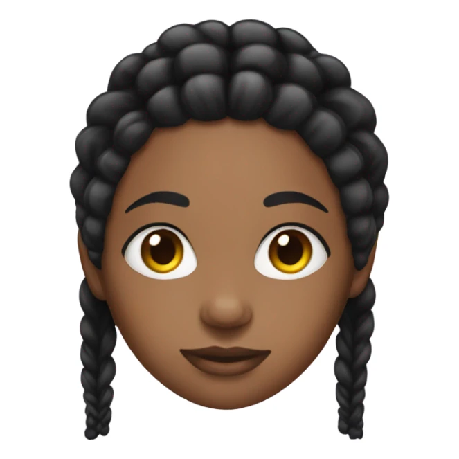 black woman with black braids and lashes sticker