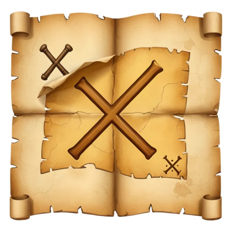 ["Aged treasure map with an “X” mark and dotted trail."] sticker